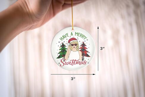 Merry Christmas Ornament, Have a Merry Little Swift Ceramic Christmas Tree Ornament, Gift for Music Lovers, Giftbox Included in Kuwait