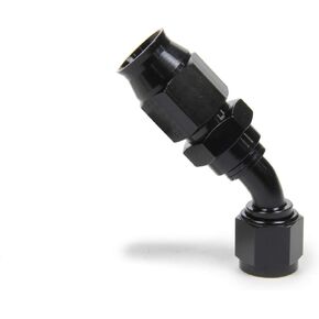 Fragola Fitting, Hose End, Race-Rite, PTFE Hose, 45 Degree, 8 an Hose to 8 an Female, Swivel, Aluminum, Black, Each