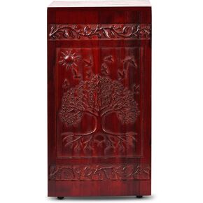 Cremation Urn for Human, Funeral Urns for Adult Male Femal Bird Decorative Wooden Urn Box Wood Ashes Bird Decorative Box with Velvet Bag