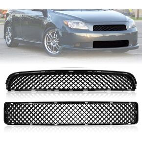 YLT AUTO Front Bumper Guard Grille Fit 2005-2010 for Scion Tc Smt10600 Honeycomb Front Air Intake Black Radiator Replacement Guard 2 Pieces Upper and Lower Grill Smt10600
