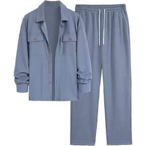 Rosegal Men's Plaid Letter Patch Design Crew Collar Sweatshirt and Drawstring Pants Set
