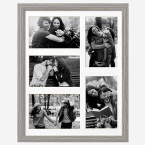 eletecpro 11x14 Collage Picture Frame Display 5Pcs 4x6 Photos or 2Pcs 5x7 Photos with Mat, Wall Decoration Tabletop Frame with Bracket, Blue