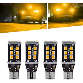 4 PCS Car LED Decoded Reversing Light, 2835-15SMD PC Board IP67 Waterproof Smart IC Driven Constant Current Turn Signal Lamp, Auto Fast Response Lighting Accessories, for Most Cars (White)