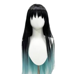 Tokitou Muichirou Cosplay Wig Includes Wigs Cap Tattoo stickers Anime Cosplay Wigs for Halloween Party (Style 1)