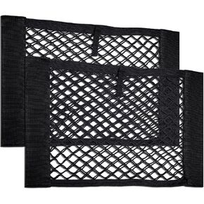 Cargo Storage Mesh Net - Net Pocket for Cars, RVs, and Campers - Universal Fit and Durable Elastic Netting for Trunks • 16x10 inches Set of 2