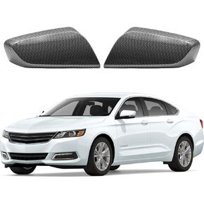 Gloss Black Side Mirror Cover Cap Fits For Chevy Impala 2014 2015 2016 2017 2018 2019 2020 Replace 22997386, 22997385