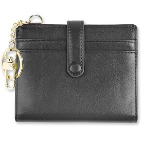 Small womens wallet,rfid-blocker womens credit card holder with zippered Coin pocket and keychain
