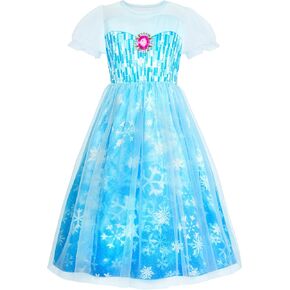 LQSZ Girls Nightgown Princess Dress Puff Sleeve Toddler Pajama Gown Ruby Casual Princess Nightgown for Toddlers 9 10T