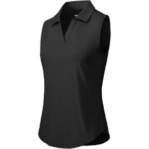 Gopune Women's Sleeveless Golf Polo Shirts Quick Dry Tennis Shirts Lightweight UPF 50+ Collared V-Neck Tank Tops