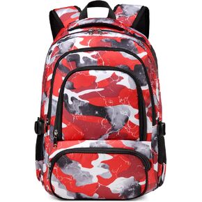 BLUEFAIRY Kids Backpack for Boys Elementary School Bags Primary Middle School Bookbags for Childs Water Resistant Back to School Gifts Son Mochila Escolares para Niños Aged 8-10 17 Inch Camo Blue