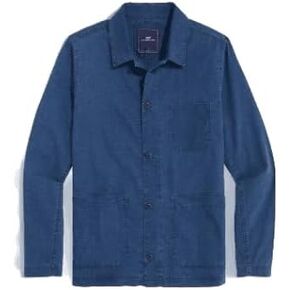 vineyard vines Mens Indigo Chore Jacket, Medium Indigo, Large