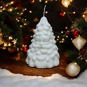 3 Pcs Christmas Scented Decor Candles -Tree Shaped Taper Candle Decor Christmas Tree Santa Claus Candles Aesthetic Christmas Candles-Christmas Gift Candle-Bubble Body Jar Candle(Small Santa Claus)
