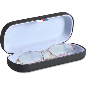 MoKo Eyeglass Case Hard Shell, Unisex Portable Travel Protective Sunglasses Cases PU Leather Classic Glasses Storage Box
