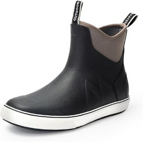 OutdoorMaster Men's Deck Boots, Waterproof Anti-Slip Rubber Rain Boots, Breathable Saltwater Deck Shoes For Fishing Boating Camping Sailing