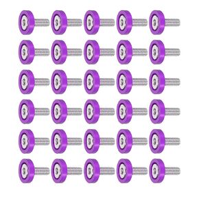 30pcs Bumper Mudguard Washer Bolts M6x1.0 Aluminum Alloy Engine Bay Dress Up Screw Purple 1996-2023