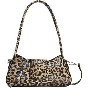 Leopard Print Purses and Handbags Cheetah Print Hobo Shoulder Bag Y2k Leopard Crescent Tote Bag Cheetah Clutch Purse (Khaki)