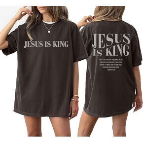 Oversized Tshirts for Women Christian Shirts Faith Over Fear Shirt Short Sleeve Jesus Tees Loose Casual Religious Tops in Kuwait