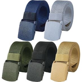 5 Tactical Men's Nylon Belts, Military Canvas Outdoor Metal-free Belts, Suitable For Outdoor Sports, Hiking Or Everyday Wear