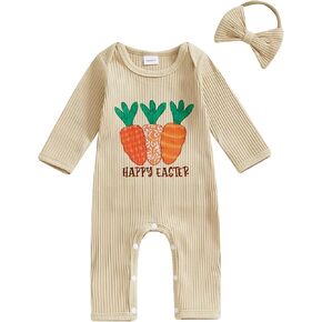 One opening Preemie Baby Girl Clothes I'M NEW HERE Romper Jumpsuit Ribbed Long Sleeve Newborn Clothes Coming Home Outfit