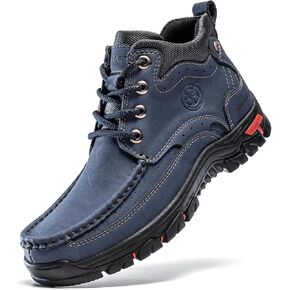 FLYLAND Men's Casual Boots Vintage Leather Ankle Dress Boot Chukka Boots Mid Top Non-Slip Driving Walking Shoes
