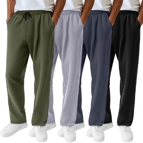Neer 4 Pack Men's Sweatpants Athletic Drawstring Open Bottom Pants Workout Running Lounge Pants with Pocket for Men