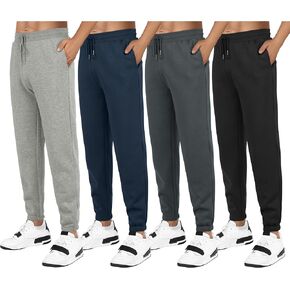 Fleece Sweatpants for Men Elastic Bottom Active Athletic Workout Jogger Pants with Pocket and Drawstring