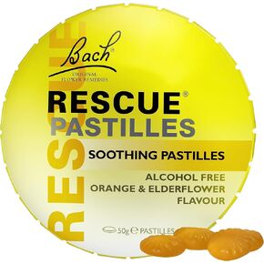 RESCUE Nelsons Remedy Pastilles, Orange and Elderflower Flavour, Emotional Wellness and Balance, Easy to Use Format 50 gr