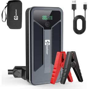 ET02 Car Battery Jump Starter 3000A Peak, 12V Lithium Portable Jumper Starter for up to 9.0L Gas and 7.0L Diesel Engines, 12V Battery Jump Starter with Jumper Cable