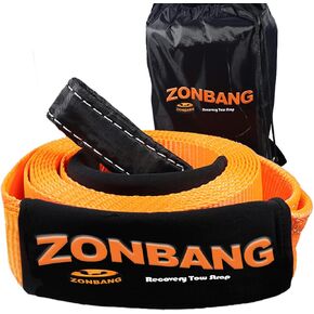 Tow Strap, 3in x 20ft Recovery Tow Straps, 30000LBS Break Strength (Lab Tested) Heavy Duty ATV Snowmobil Tow Strap by ZONBANG
