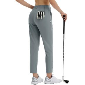 BALEAF Women's Golf Pants Stretch Travel Pants with Belt Loops Zipper Pockets Casual Work Dress Bussiness UPF 50+