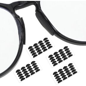20 Pairs Eyeglass Nose Pads, Soft Silicone Adhesive Glasses Nose Pad, 1.3mm Anti-Slip Nose Pad for Full Plastic Frames Glasses Sunglasses(Black)