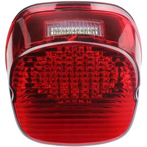 Compatible with Harley Davidson Most Models, Motorcycle Tail Rear LED Light Brake Stop Lamp, Red White Light, Motorcycle LED Tail Light Running Stop Rear Light - Red Lens