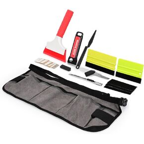 EHDIS Vinyl Wrap Tool Window Tint Tools with Tool Pouch,Vinyl Squeegee,Razor Scraper Tool,Small Rubber Squeegee Window Tint Installation kit for Car Wrapping,Window Tinting,Vinyl Wrap Installation