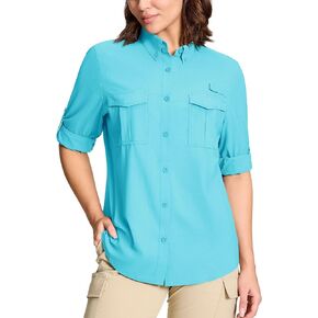TACVASEN Women's Long Sleeve UV Sun Protection Shirt Lightweight Fishing Shirts Breathable UV Shirts for Safari Hiking