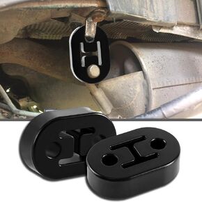 Car Exhaust Hanger, Rubber Insulator Bushing Mount, 2 Holes 0.47 Inch (12mm), Auto Muffler Shock Absorbent Bracket Mount, High-Density Tailpipe Damping Hanger, Universal Fit (4PCS-Black)