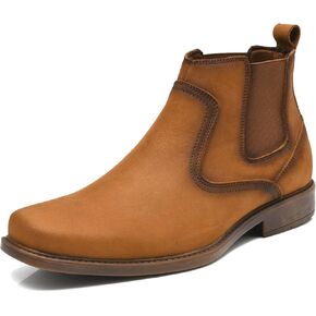 Men's Western Chelsea Cowboy Boots Square Toe, All-Weather Slip-On Work & Casual Boots for Ultimate Comfort & Durability