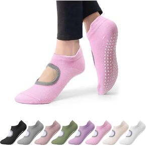 16 Pairs Grip Pilates Socks for Women, Non Slip Yoga Athletic Socks with Grips Open Top for Barre Ballet Barefoot Exercises Hospital