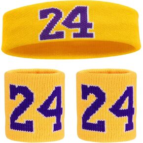 Sports Sweatbands for Men Women, Moisture Wicking Headband Wristband, Soft Elastic Athletic Towel Sweat Bands for Basketball, Tennis, Working Out