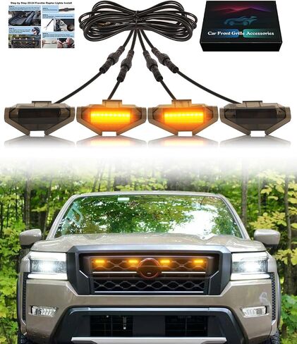 أضواء شبكة LED لـ 2022 2023 2024 نيسان فرونتير أضواء الشواية للحدود S SV Pro4x OEM شواء رابتور أضواء العنبر in Kuwait