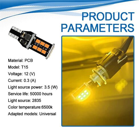 4 قطع T15 W16W LED لمبات الإضاءة العكسية الاحتياطية، 2835-15smd لمبة إشارة الانعطاف LED، ضوء فرامل إشارة الانعطاف الساطع، ضوء ضباب الفرامل عالي السطوع عالمي للمركبات (أحمر) in Kuwait