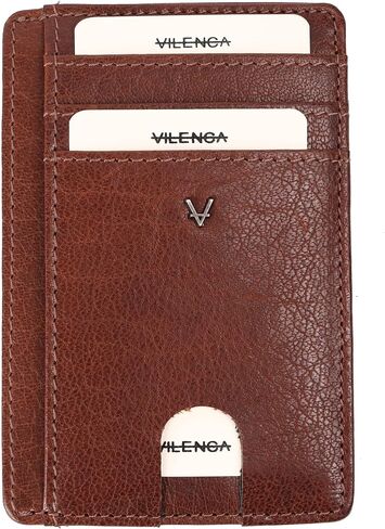 Genuine Leather RFID-Blocking Slim Card Holder: Sleek Design for Style, Functionality & Ultimate Security (Tan) in Saudi Arabia