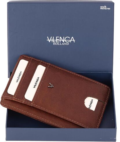 Genuine Leather RFID-Blocking Slim Card Holder: Sleek Design for Style, Functionality & Ultimate Security (Tan) in Saudi Arabia