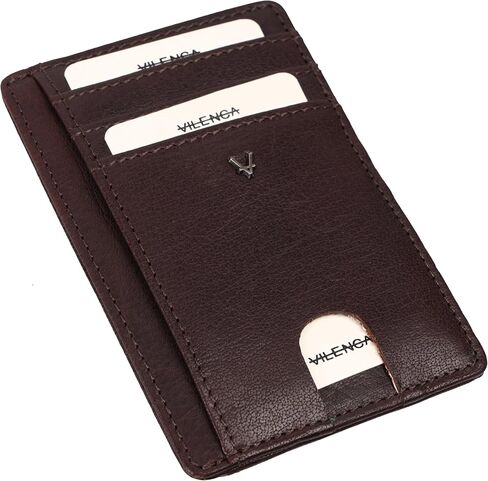 Genuine Leather RFID-Blocking Slim Card Holder: Sleek Design for Style, Functionality & Ultimate Security (Tan) in Saudi Arabia