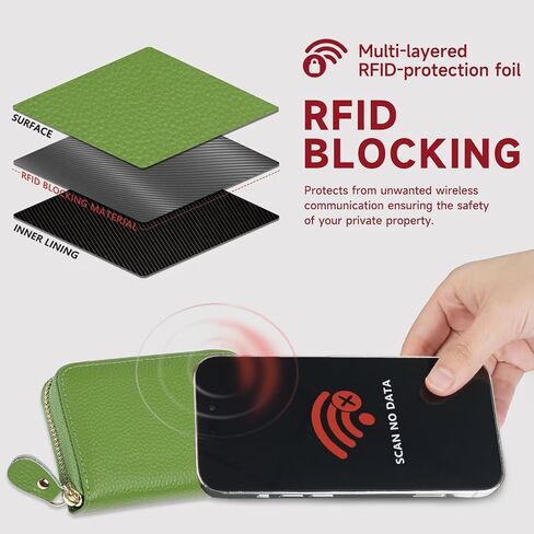 SENDEFN Leather Wallet Women RFID Blocking Small Compact Wallets Credit Card Holder with ID Window in Kuwait