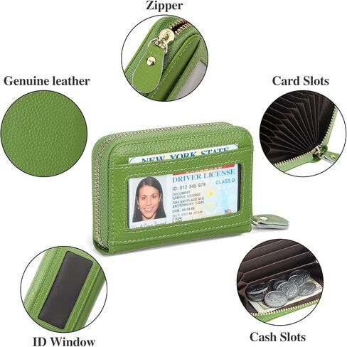 SENDEFN Leather Wallet Women RFID Blocking Small Compact Wallets Credit Card Holder with ID Window in Kuwait