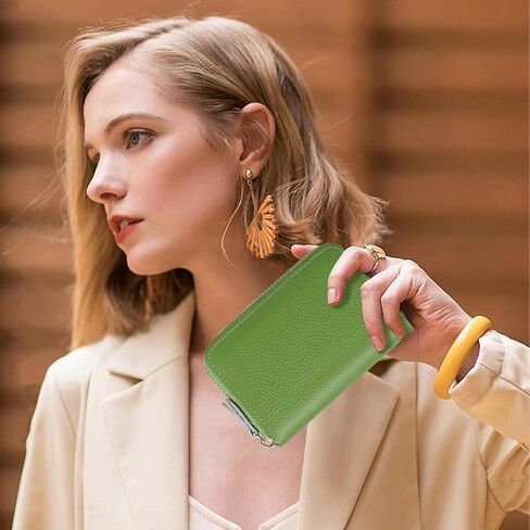 SENDEFN Leather Wallet Women RFID Blocking Small Compact Wallets Credit Card Holder with ID Window in Kuwait