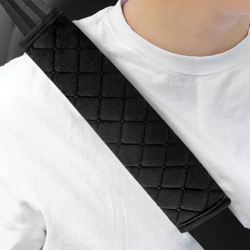 NEPAK 2pcs Car Seat Belt Pads Cover Seatbelt Covers,Soft Seat Belt Cushion,Compatible with Adults Youth Kids (Black) in Kuwait
