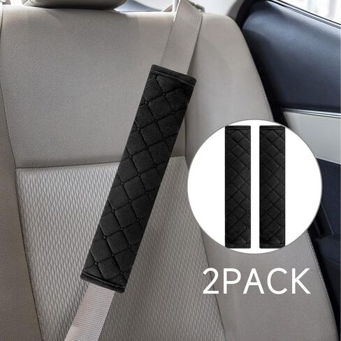 NEPAK 2pcs Car Seat Belt Pads Cover Seatbelt Covers,Soft Seat Belt Cushion,Compatible with Adults Youth Kids (Black) in Kuwait