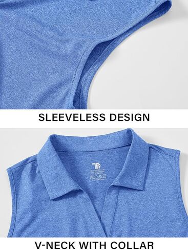 Gopune Women's Sleeveless Golf Polo Shirts Quick Dry Tennis Shirts Lightweight UPF 50+ Collared V-Neck Tank Tops in Saudi Arabia