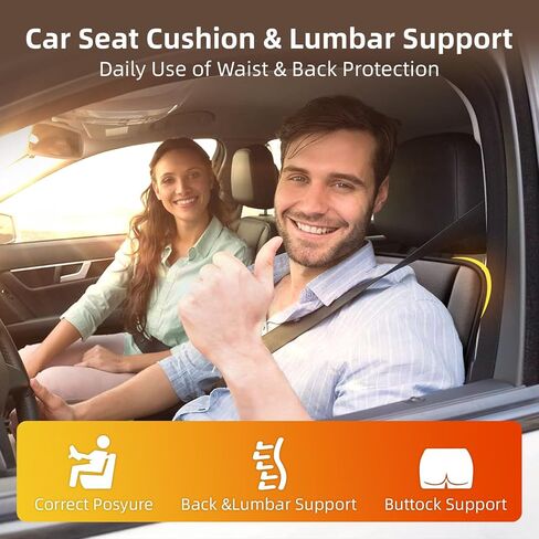 Car Seat Cushion For Driving 1.2"Auto Seat Cushion With Front Back Cushion & Seat Cushion Set Car Cushion Suitable Comfort Memory Foam Driver Seat Cushion for Car, Truck, SUV Comfort for Long Sitting in Saudi Arabia